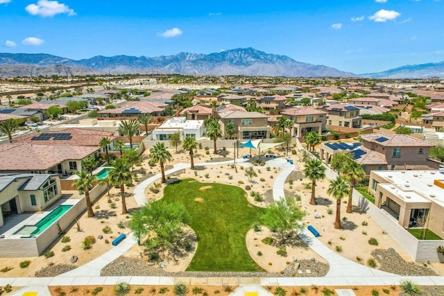 aerial view with a mountain view