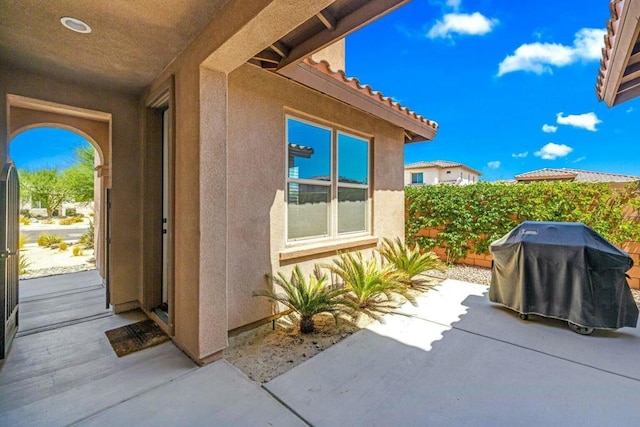 view of patio with grilling area