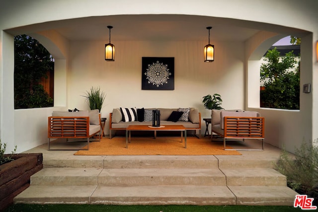 view of patio with an outdoor hangout area