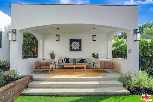 view of patio / terrace featuring an outdoor living space