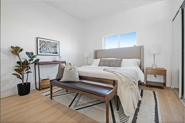 bedroom featuring light hardwood / wood-style flooring