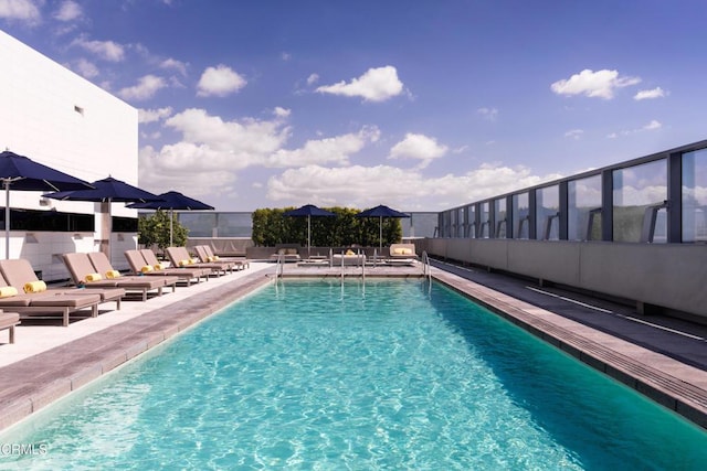 view of pool with a patio area