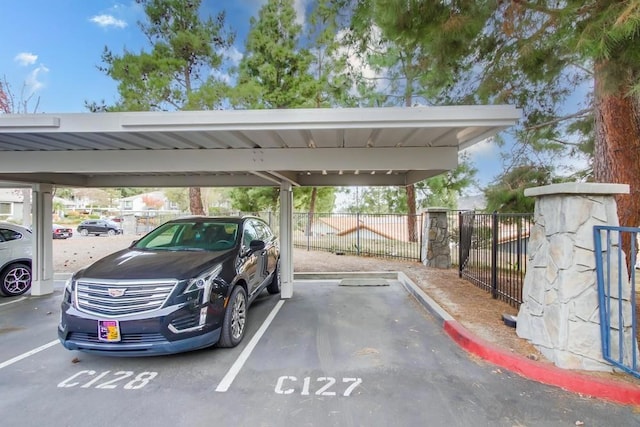 view of car parking with a carport