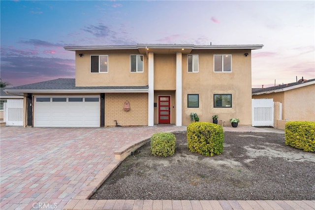 view of front of house with a garage