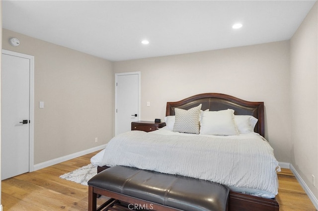 bedroom featuring light wood-type flooring