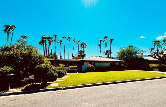 view of front facade with a front lawn