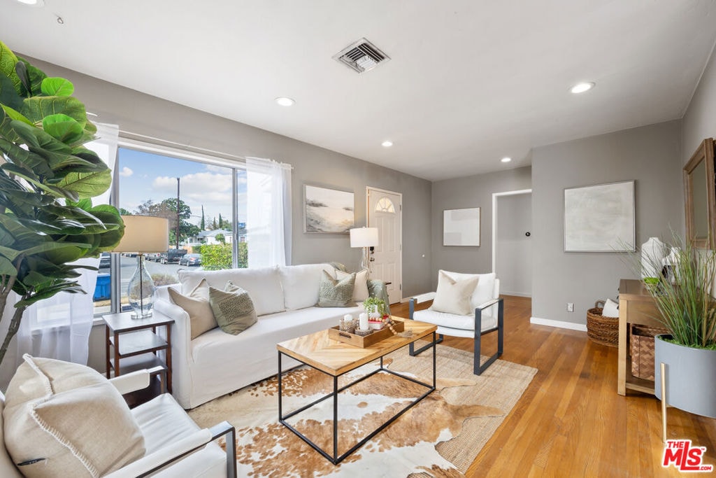 living room featuring light hardwood / wood-style flooring