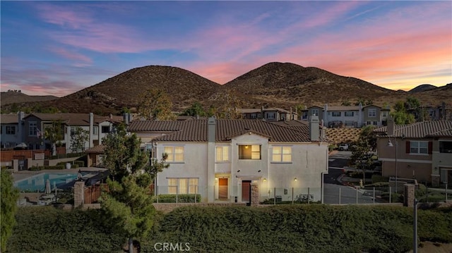 exterior space with a mountain view