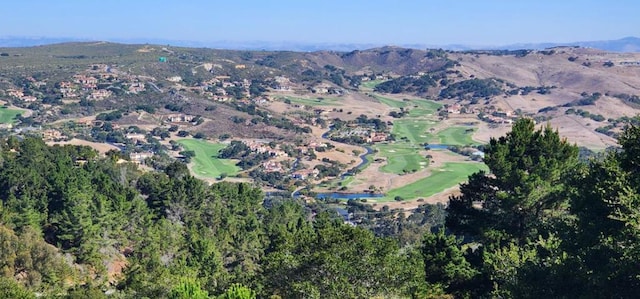 bird's eye view with a mountain view