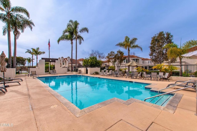 view of pool with a patio area