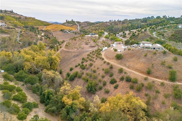 birds eye view of property with a rural view