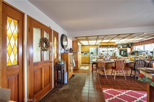 view of tiled dining space