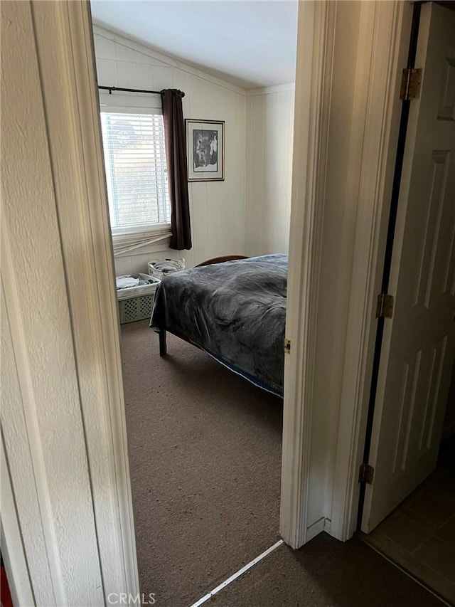 3445 Garfield Ave, Clearlake, CA 95422 - carpeted bedroom with vaulted ceiling and ornamental molding