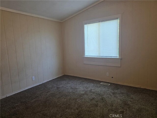3445 Garfield Ave, Clearlake, CA 95422 - carpeted spare room with lofted ceiling and wooden walls