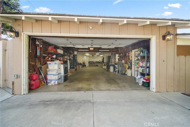 view of garage