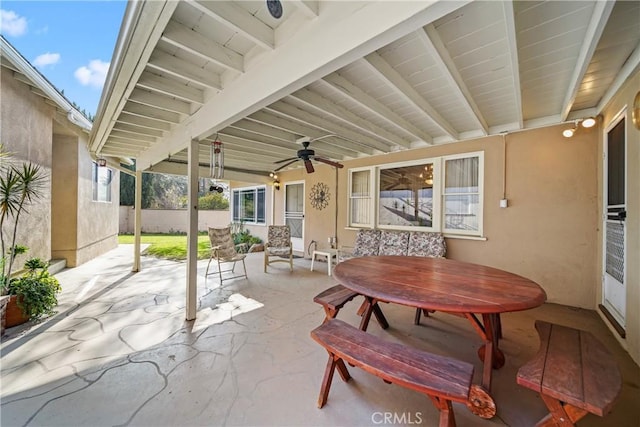 view of patio / terrace with ceiling fan