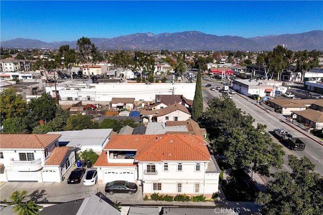 aerial view featuring a mountain view