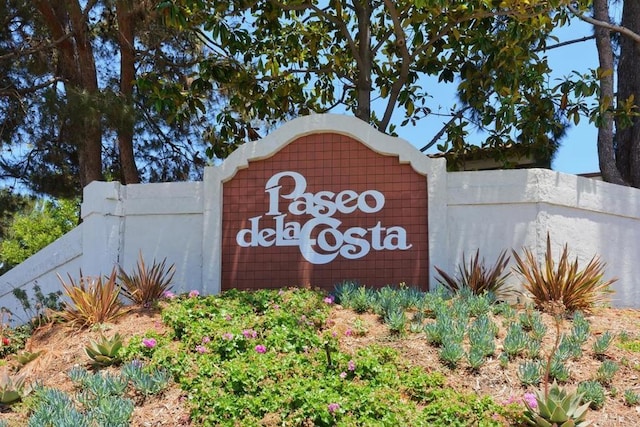 view of community sign