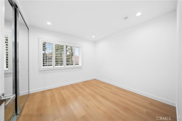 empty room featuring light wood-type flooring