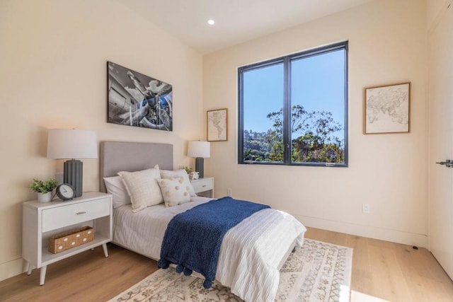 bedroom featuring light wood-type flooring