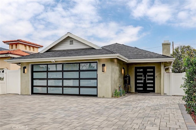 view of front of house with a garage