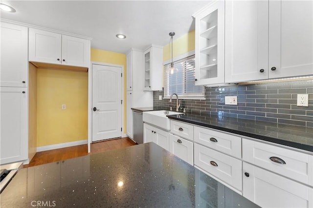 kitchen with white cabinetry