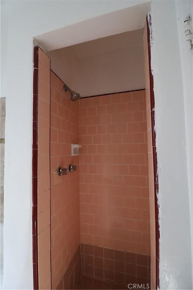 bathroom with a tile shower