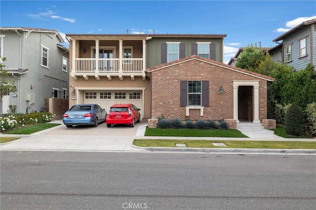 view of front of property featuring a garage