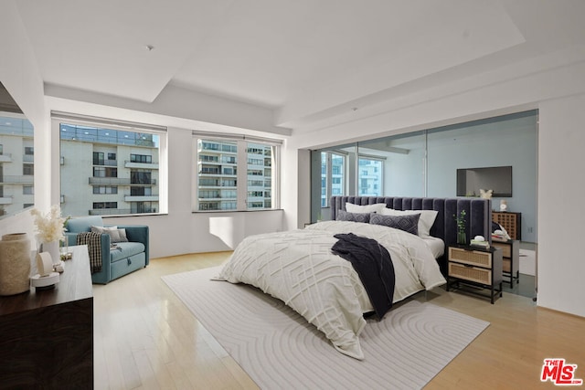 bedroom featuring light hardwood / wood-style flooring