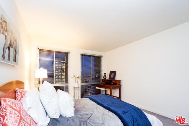 bedroom with carpet