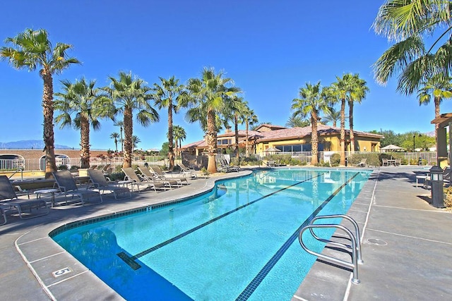 view of pool featuring a patio area