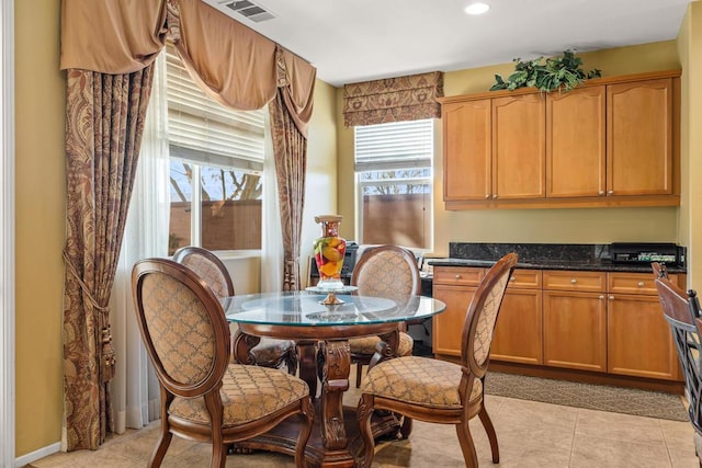 view of tiled dining area