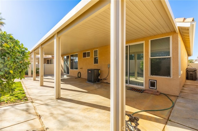 view of patio / terrace with central AC