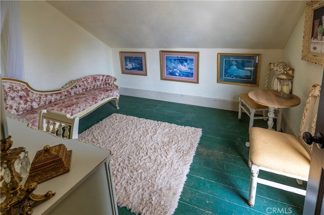 interior space featuring lofted ceiling