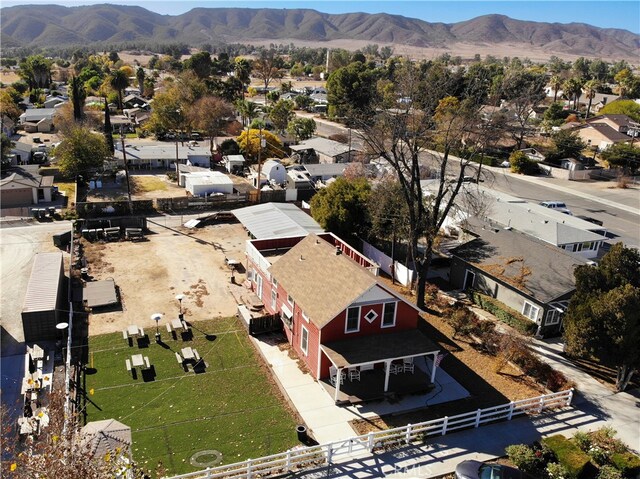 aerial view with a mountain view