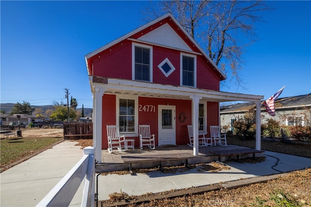 view of front of home with covered porch