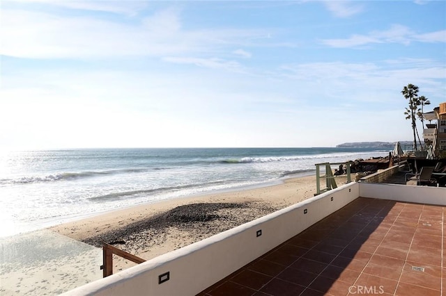 property view of water with a beach view