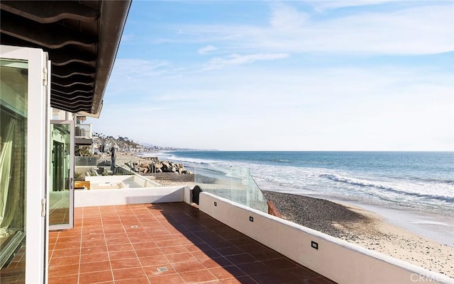 property view of water with a beach view