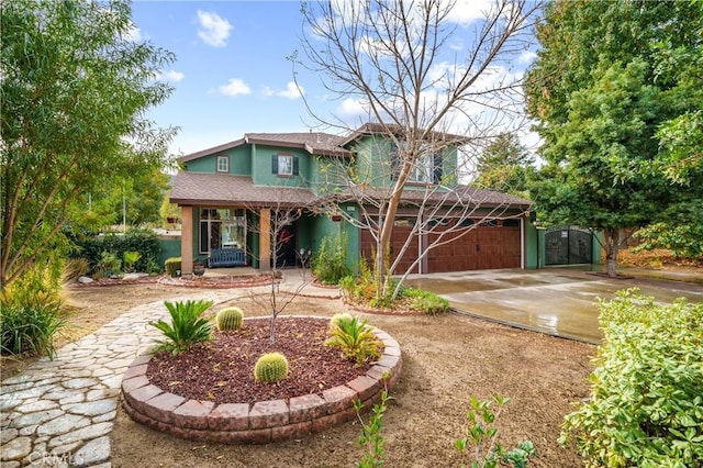 view of front of property featuring a garage