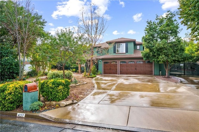 view of front of house with a garage