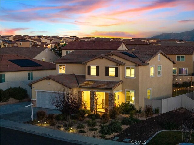 view of front of house with a garage