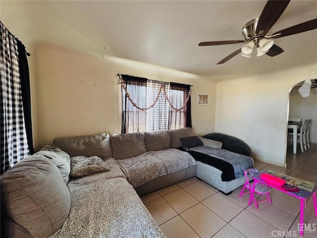 7805 Panama Rd, Lamont, CA 93241 - living room featuring ceiling fan and light tile patterned flooring
