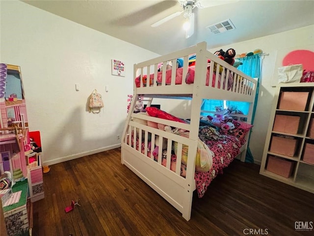 7805 Panama Rd, Lamont, CA 93241 - bedroom with ceiling fan and dark wood-type flooring