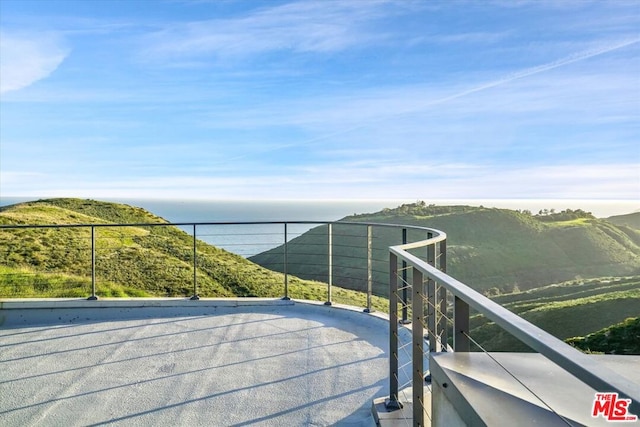 deck with a water view