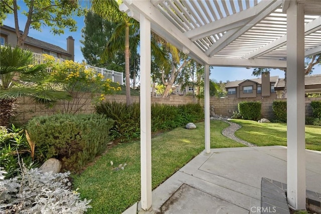 view of patio / terrace featuring a pergola