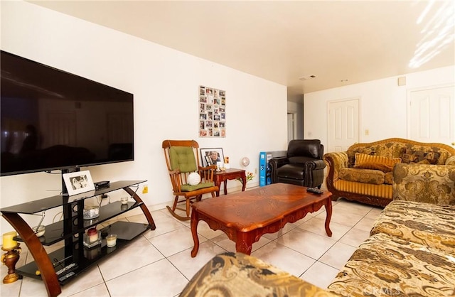 view of tiled living room