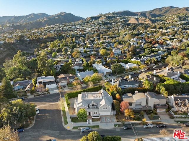 drone / aerial view with a mountain view