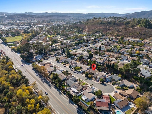 aerial view featuring a mountain view