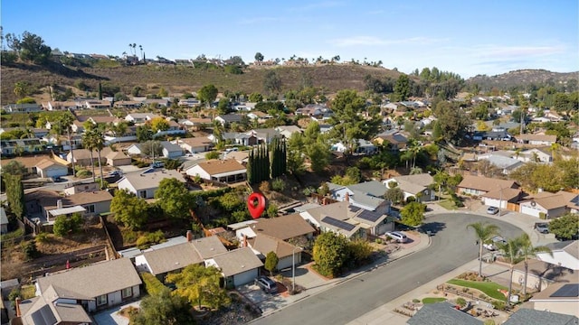 drone / aerial view with a mountain view