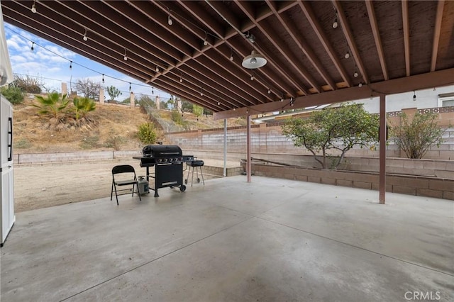 view of patio / terrace with a grill